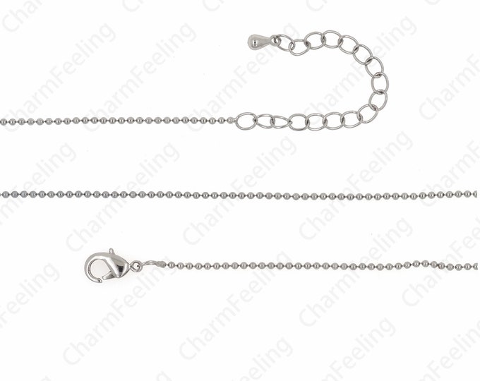 Silver Ball Necklace,Lobster Clasp Necklace,18K Gold Filled Simple Necklace, Brass Necklace, Round Necklace, DIY Jewelry Supplies,1mm