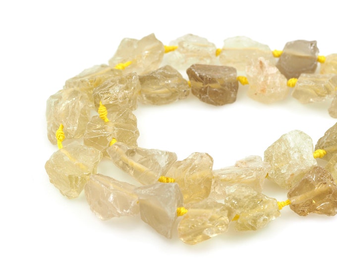 Raw Citrine Stone, Gem Chain, Rough Gem Beads, Natural Stone Beads, Natural Stone Chain, DIY Gem Making Accessories, 25-30mm