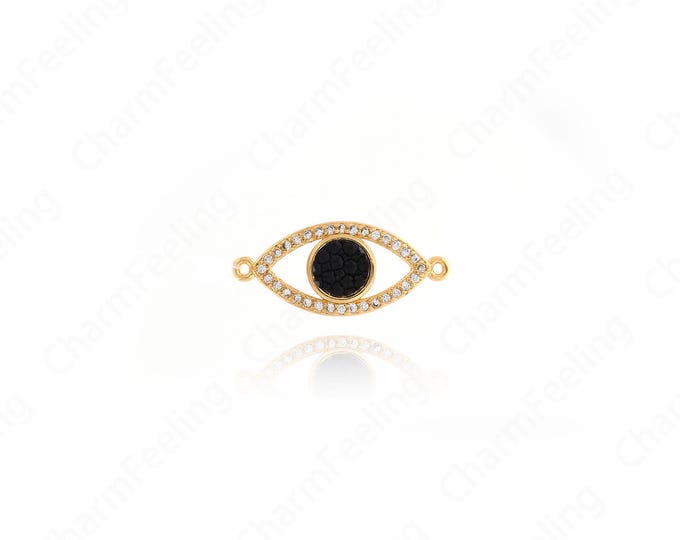 Eye Chain Link, Connector, Eye Bracelet, DIY Lucky Necklace Pendant Jewelry 24x10.5x3mm