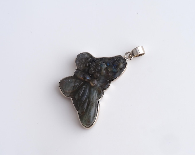 Natural Stone Pendant,Butterfly Gemstones Charms,Insect Gemstones Charm,DIY Jewelry Accessories,40.6x29.4x10mm