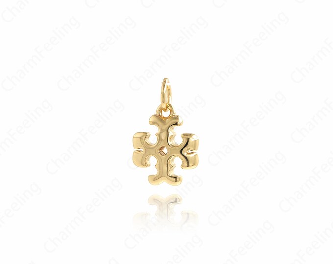 Snowflake Pendant, Ice Crystal Necklace, 18K Gold Filled Snowflake Charm, Micropavé CZ Snowflake Necklace, DIY Jewelry Supplies,15.6x9.8x3mm