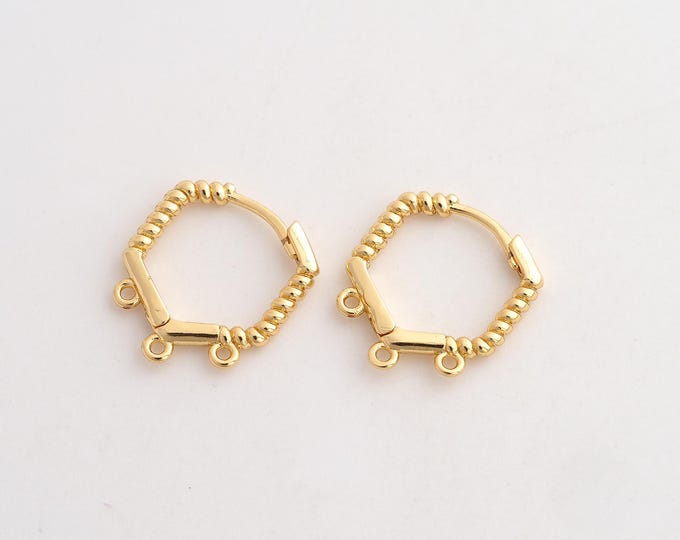 18K Gold Filled Hexagonal Earrings, Hugging Hoop Earring, Dainty Earrings,16.4x15x2.2mm