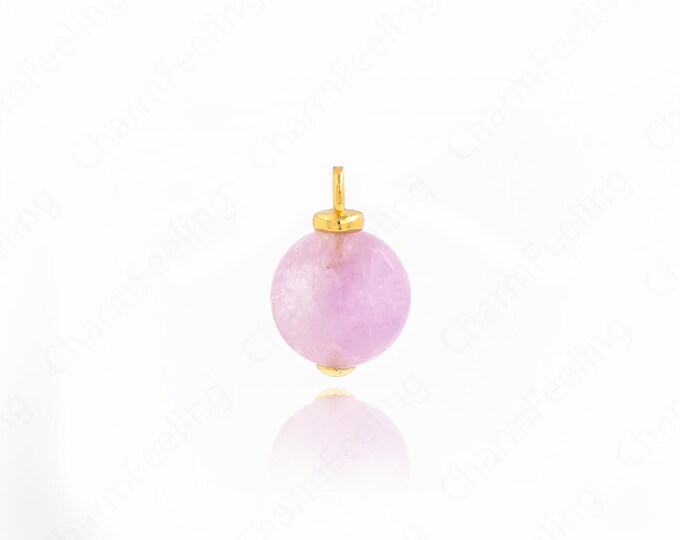 Natural Stone Pendant,Ball Charm, Ball Necklace, 18K Gold Filled Ball Jewelry,DIY Jewelry Supplies, 16x10.5x5.5mm