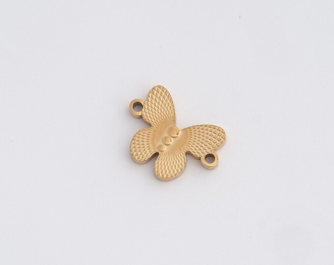 Butterfly Connector,Dainty Infinity Charm, 18K Gold Filled Flyings Connector, Butterfly Charms, DIY Jewelry Accessories 14.8x10.7x1.8mm