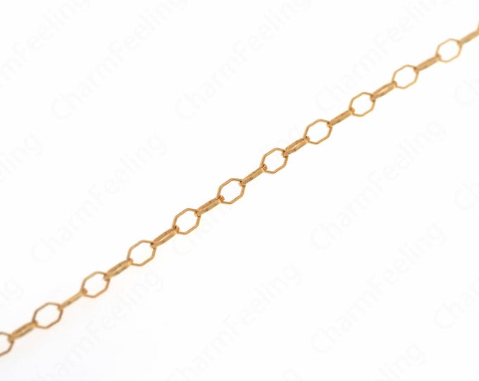 1 Meter, Exquisite Chain Necklace,18K Gold Filled Chain,Honeycomb Twisted Chain, Welded Chain,DIY Jewelry Supplies,5x3x0.5mm