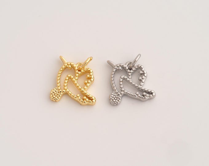 Bird Pendant,Flying Pendant,18K Gold Filled Animal Charm,DIY Jewelry Accessories,16.6x16.6x2.3mm