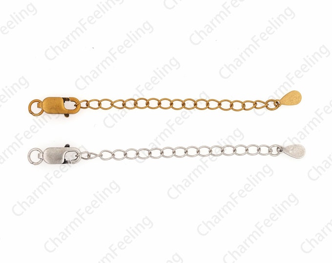 Chain Accessories, 18K Gold Filling S925 Silver Tail Chain, Sterling Silver Extension Chain, Lobster Clasp Chain, DIY Jewelry Supplies, 6cm