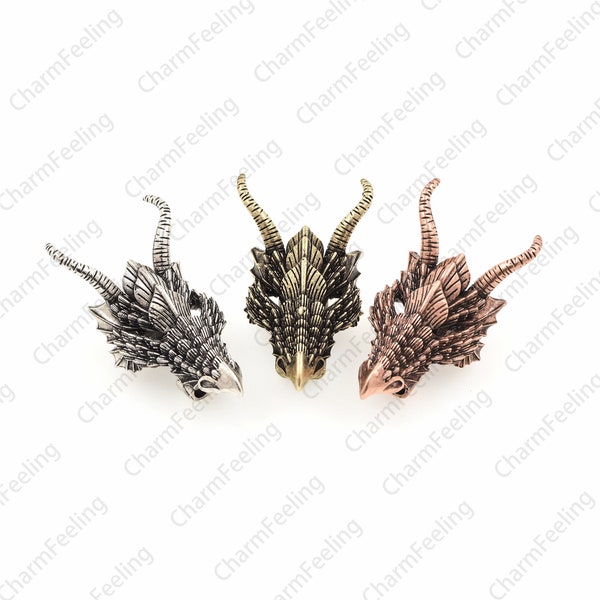Retro Dragon Head Spacer Beads,Dragon Spacer Beads,Dragon Beads,550 Paracord Survival Bracelet Beads 40.5x20x15mm 1pcs