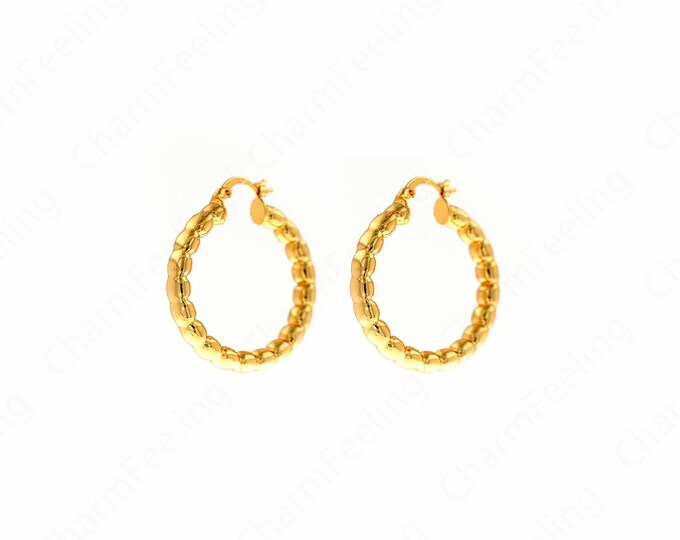 1 Pair,Round Earrings, 18K Gold Filled Thick Earrings, Round Earrings, Round Hollow Earrings, A Gift For Her, 39x35.5x5mm