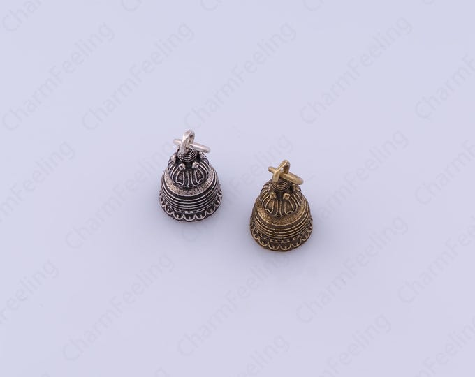 Vintage Style Bell Pendant Bell Jewelry Small Bell Charms Christmas Bell Charm,DIY Jewelry Supplies, 17.5x8.2x8.2mm