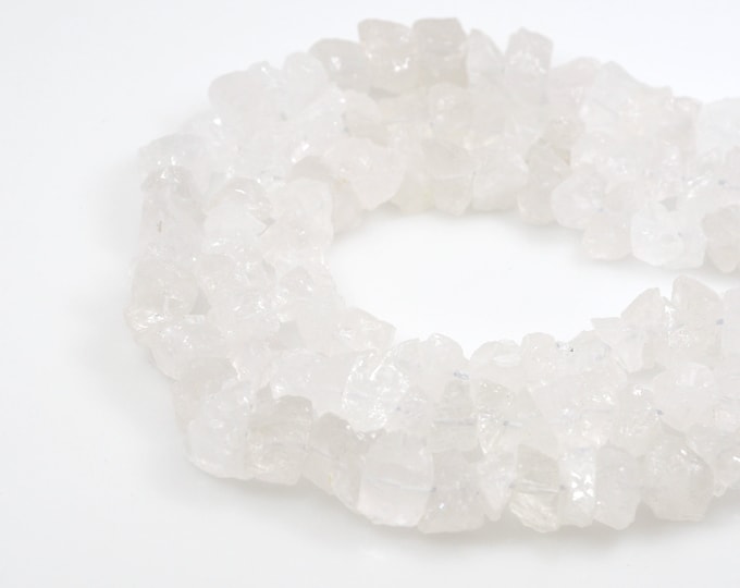 Unfinished White Crystal Chain, Rough White Crystal, Natural Stone Necklace, Gemstone Beads, DIY Bracelet Accessories,7-10x10-15mm