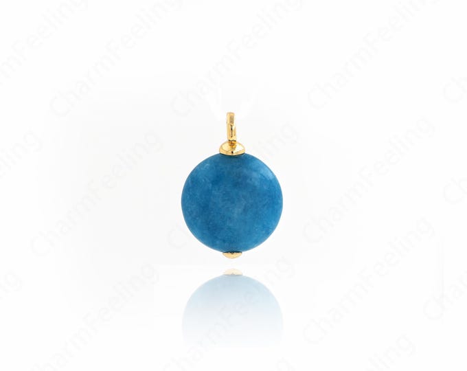 Natural Stone Pendant,Ball Charm, Ball Necklace, 18K Gold Filled Ball Jewelry,DIY Jewelry Supplies, 21.5x15x5.7mm