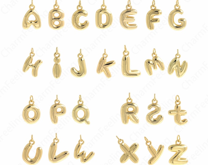 18K gold Filled Letter Pendant,Mini Letter Pendant,Original Brass Letter Necklace,Word Bracelet Made Calmly Pendan,20x12x4mm