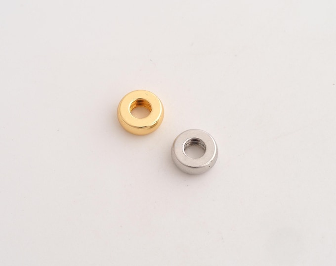 10 pcs 18K Gold Filled Round Spacer Beads,Disc Beads,Flat Beads,DIY Jewelry Supplies,8x3.3mm Hole 3.8mm