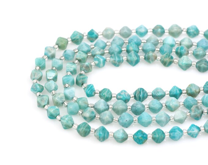 Amazon Gemstone Necklace,Faceted Diamond Gemstone Bead, Natural Stone Chain, Natural Stone Bead,DIY Bracelet Necklace Accessories, 10mm
