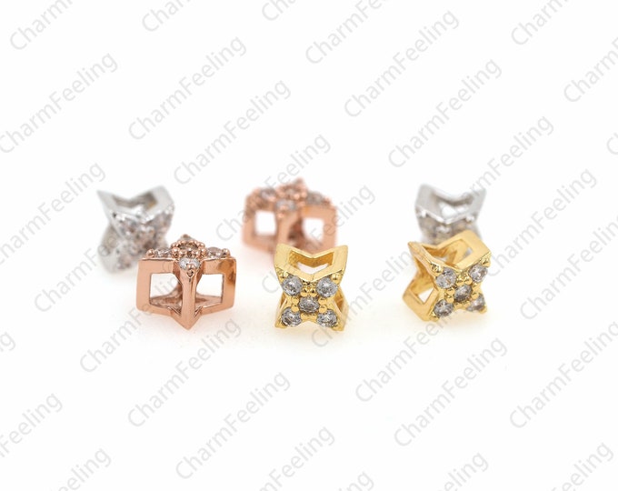 CZ shop star spacer beads, star charm, star spacer beads, gold spacer beads, DIY beaded accessories 6.8×6.8×5mm 1pcs