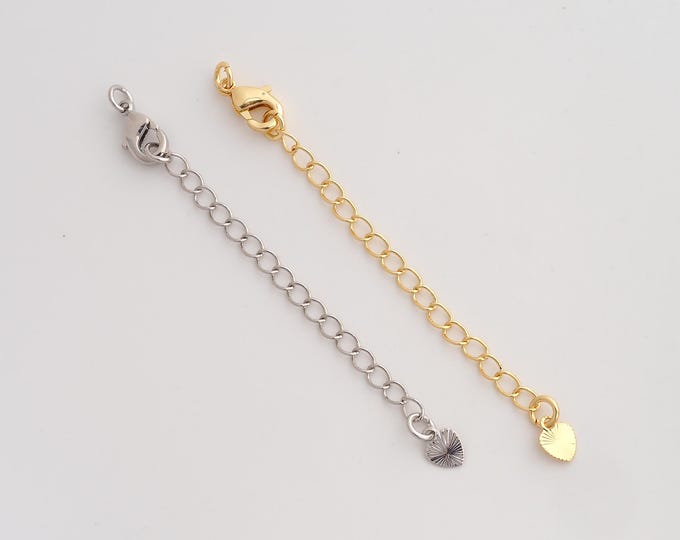 5 Str 18K Gold Filled Heart Chain,Extension Chain,DIY Jewelry Jewelry Making,7cm Heart:6.7x5x0.3mm