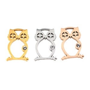 Owl connector,Night owl pendant,Night owl necklace,owl gifts  16*11*1.5mm 1pcs