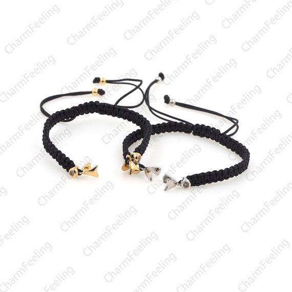 Cz semi-finished bracelet, Woven Bracelet，minimalist jewelry, semi-finished woven bracelet, black handmade bracelet 1pcs
