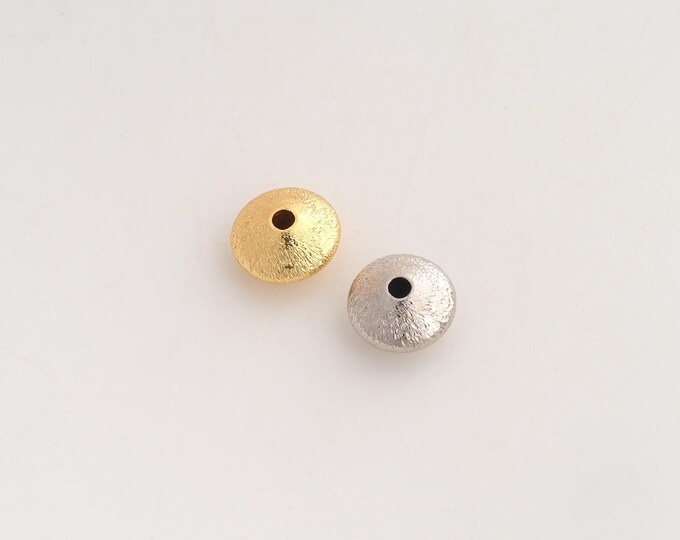 5 pcs 18K Gold Filled Round Spacer Beads,Flat Beads,Round Flat Beads,DIY Jewelry Supplies,9.6x5.7mm Hole 2mm