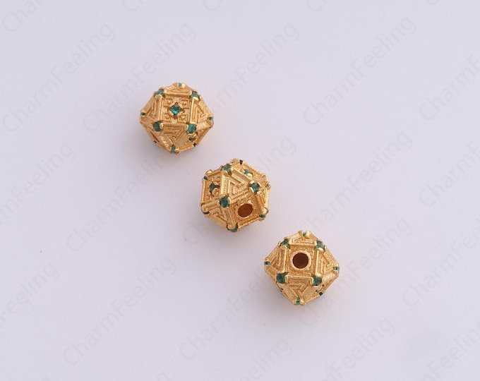 Gold Ball Spacer Beads, 18K Gold Filled Ball Beads,Dainty Ball Bracelet Necklace Spacer Beads, DIY Jewelry Supplies,6.5x6.5mm