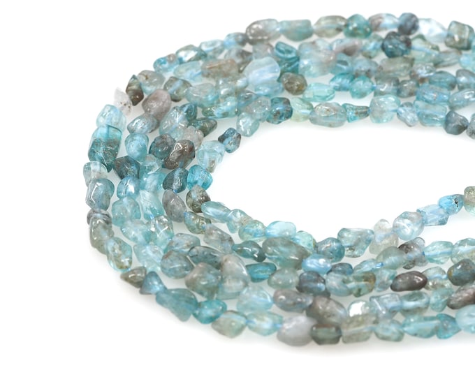 1 Str, Baroque Gemstone Beads, Natural Stone Bracelet Necklace Accessories, Transparent Sapphire Beads, DIY Gem Making Accessories, 6x8mm