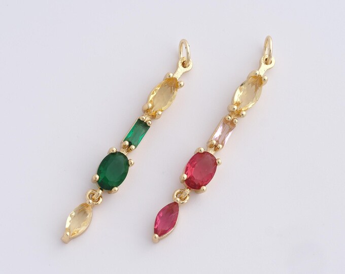 18K Gold filled Minimal Necklace  Simple Gold Bar Pendant,Spike Layering Necklace ,Christmas present,Holiday gift  42x4.8x3.5mm