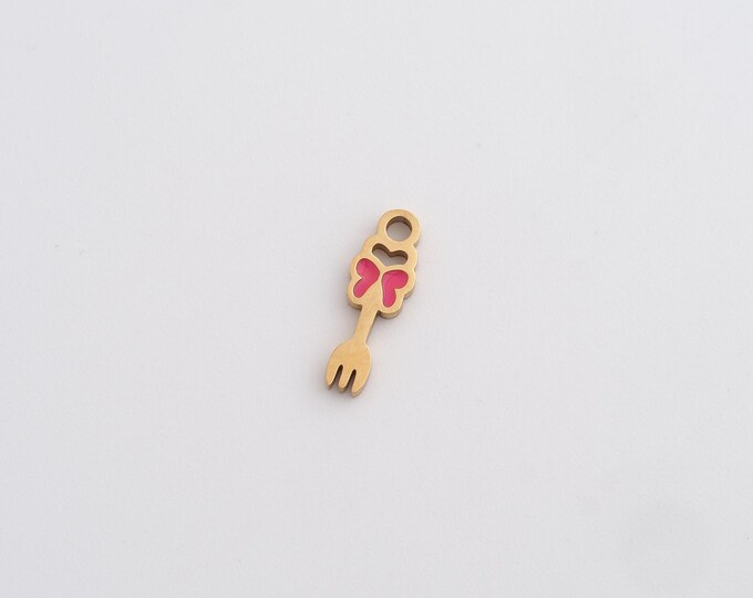Fork Charms,Dainty Fork Charm, 18K Gold Filled Fork Pendant,DIY Jewelry Accessories 12.2x4x1.3mm
