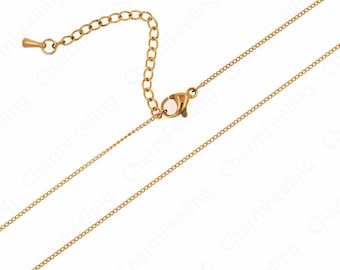 Gold Necklace, Dainty Chain Necklace,  Layered Necklace,Stainless Steel Chain Round Chain,Classic Chain Necklace 37+6cm