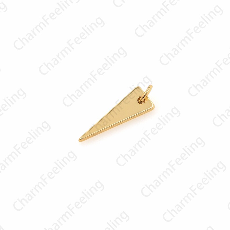 18K Gold-Plated Cross Pendant, Cross Necklace, Inverted Triangle Pendant, Cross Charm, Triangle Charm, DIY Jewelry Making Accessories 1pcs image 3