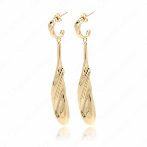 Boho Earrings,Fringe Earrings, 18K Gold Filled Long Earrings, Bar Earrings,Drop Earrings, DIY Jewelry Supplies, 82.5x13x9mm