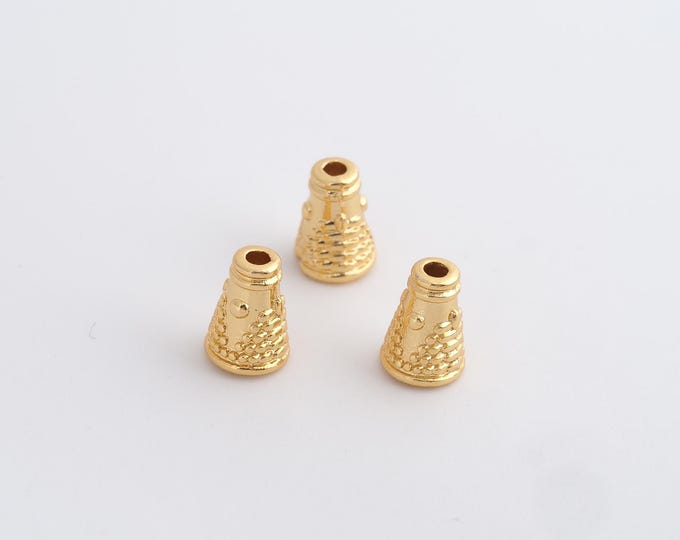 1 pcs Gold Tube Spacer Beads, 18K Gold Filled Triangle Beads,Dainty Bracelet Necklace Spacer Beads, DIY Jewelry Supplies,7.8x5.7mm