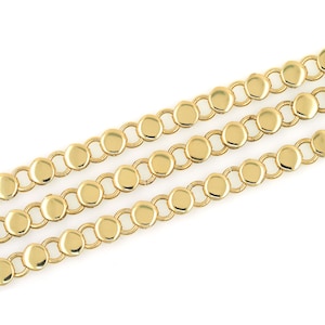 1 Meter,18K Gold Filled Round Chain, Welded Chain, Brass Chain,Semi-Finished Chain, Exquisite Gold Necklace, Layered Necklace, 6mm