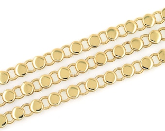 1 Meter,18K Gold Filled Round Chain, Welded Chain, Brass Chain,Semi-Finished Chain, Exquisite Gold Necklace, Layered Necklace, 6mm