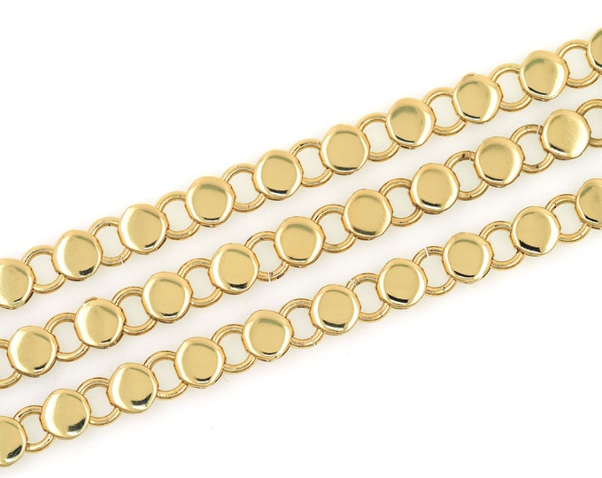 1 Meter,18K Gold Filled Round Chain, Welded Chain, Brass Chain,Semi-Finished Chain, Exquisite Gold Necklace, Layered Necklace, 6mm