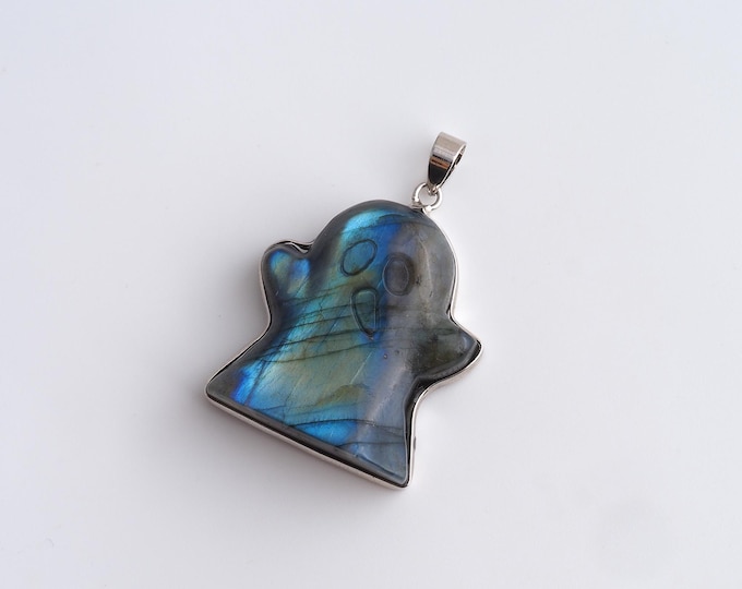 Natural Stone Pendant,Ghost Gemstones Charms,Dainty Halloween Charm,DIY Jewelry Accessories,41x28.6x11mm