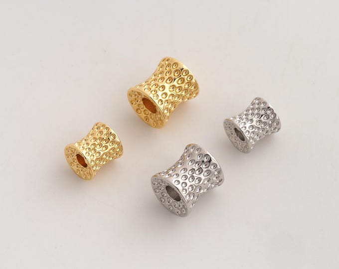 18K Gold Filled Round Spacer Beads,Tube Beads,Round Tube Beads,DIY Jewelry Supplies,Big 10.4x10mm Hole 4mm Small 8.5x8.2mm Hole 3.2mm