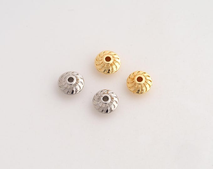 10 pcs 18K Gold Filled Round Tube Spacer Beads,Round Beads,Tube Beads,DIY Jewelry Supplies,6.5x4mm Hole 2mm
