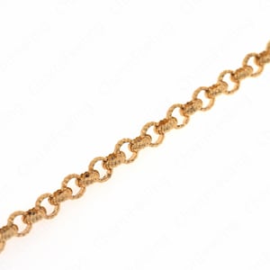1 Meter, Brass Gold-Plated Chain, 18K Gold Filled Round Twisted Chain, Exquisite Chain Necklace, Welded Chain,5.8x1.9mm