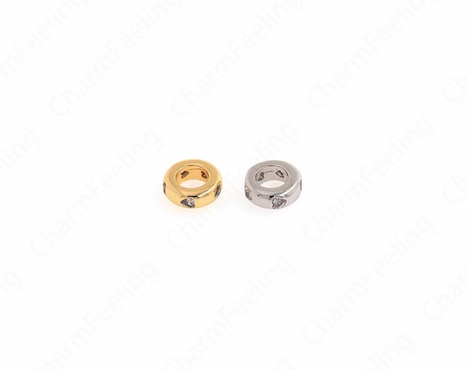 18K Gold Filled Flat Spacer Beads,Disc Spacer Beads,Flat Rectangle Beads,Flat Bead Bracelet,DIY Jewelry Supplies,7.6x2.7mm