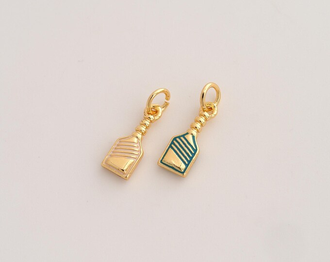 Enamel Racket Pendant,Sports Pendant,18K Gold Filled Racket Charm,DIY Jewelry Accessories,17.6x5.3x2.6mm