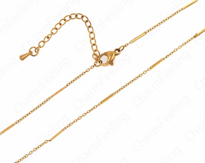 Dainty Chain Necklace,  Gold Necklace, Layered Necklace,Stainless Steel Chain Round Chain,Classic Chain Necklace 37+6cm