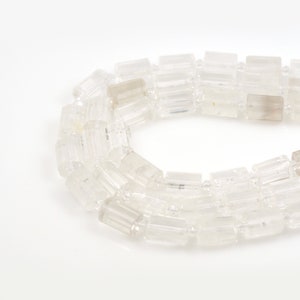 White Crystal Gemstone Beads,Cylindrical Beads,Natural Stone Necklaces,Gemstone Necklaces,DIY Bracelet Accessories,10x14mm