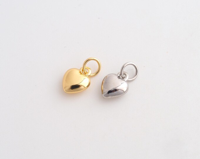 5 pcs Heart Pendant,Love Pendant,18K Gold Filled Heart Charm,DIY Jewelry Accessories,13.2x7.7x3.6mm