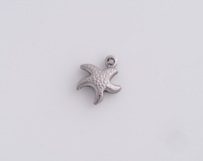 20 pcs Stainless Steel Starfish Pendant,Nautical Charm, Ocean Charm,Starfish Necklace, Starfish Charm, DIY Jewelry Supplies, 13.3x11.5x3.8mm