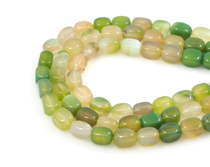 Gem Bead, Natural Stone Chain, Green Pattern Natural Stone Necklace,Gem Necklace, Jewelry Supplier, DIY Bracelet Accessories, 8x12mm