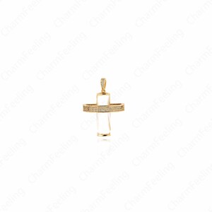 Square Pendant, Micropavé CZ Square Charm, 18K Gold Filled Star Ring Pendant, Zircon Charms, DIY Jewelry Supplies, 42.5x31x11.5mm