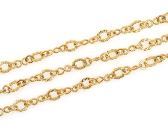 1 Meter, Layered Necklace, 18K Gold Filled 8-Ring Chain Necklace, Chain Chain, Brass Chain, Classic Chain Necklace 7 mm