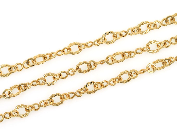 1 Meter, Layered Necklace, 18K Gold Filled 8-Ring Chain Necklace, Chain Chain, Brass Chain, Classic Chain Necklace 7 mm