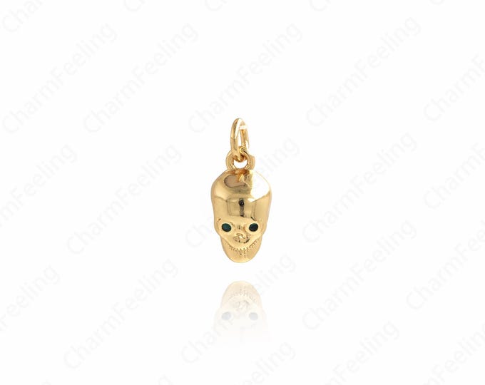 Mini Skull Pendant,18K Gold Filled Skull Necklace,Skull Pendant, Skull Charm, DIY Jewelry Making Accessories 13x5.6x3.7mm